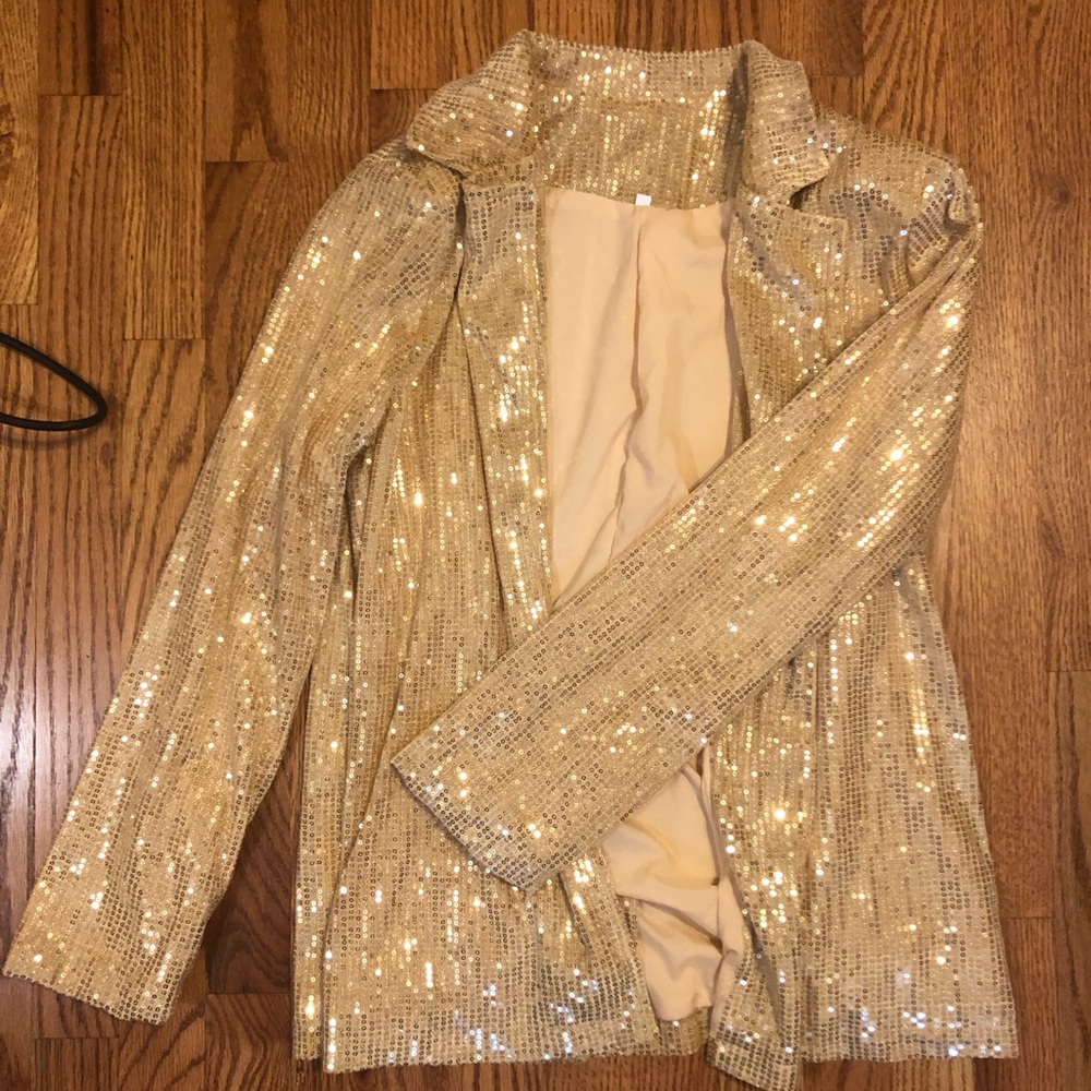 Gold sequin blazer